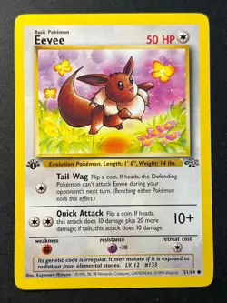 Eevee 51/64 1st edition Jungle Common WOTC Pokemon Card B Near Mint - Image 1