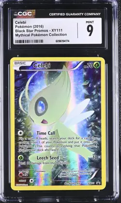 CGC 9 MINT Celebi Black Star Promo XY111 Mythical Collection Pokemon Card - Image 1