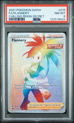 PSA 9 Flannery 216/198 -Rainbow Rare Pokemon Card- Chilling Reign MINT (n) - Image 1
