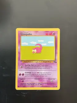 Pokemon Vintage Slowpoke Card Fossil Set #55/62 WotC 1999 - Image 1