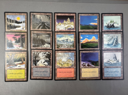 MTG Ice Age Lot Basic Land 15 Cards—One of Each Artwork—NO Snow Covered—Vintage - Image 1