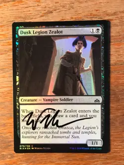 Magic the Gathering MTG foil Dusk Legion Zealot Rivals of Ixalan signed NM - Image 1