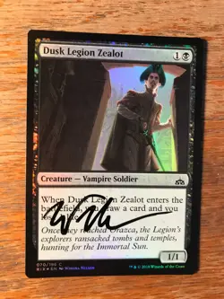 Magic the Gathering MTG foil Dusk Legion Zealot Rivals of Ixalan signed NM - Image 2