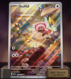 Pokemon TCG Mega Evolutions Stufful 154/132 Illustration Rare Full Art NM/M - Image 1