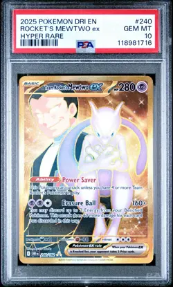 Pokemon Destined Rivals # 240 Team Rockets Mewtwo EX Hyper Rare PSA 10 GEM MINT! - Image 1