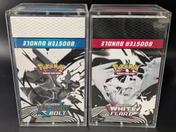 2x Pokemon SV10.5 Black Bolt White Flare Sealed Booster Bundle Display W/Acrylic - Image 1