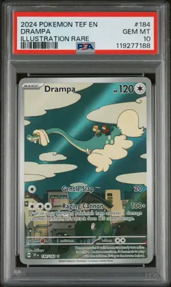 2024 POKEMON TEF EN-TEMPORAL FORCES ILLUSTRATION RARE #184 DRAMPA PSA 10 - Image 1