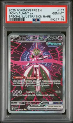 Pokemon Iron Valiant ex Prismatic Evolutions Spec. Illustration Rare #157 PSA 10 - Image 1