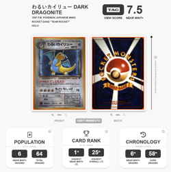 POKEMON Dark Dragonite Rocket Gang 149 1997 Japanese TAG 7.5 Pokemon TCG NM JP - Image 1
