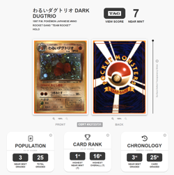 1997 Dark Dugtrio #51 Holo SWIRL TAG 7 Pokemon Japanese Team Rocket Gang JP NM - Image 1