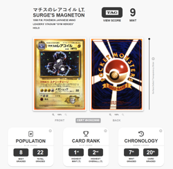 Pokemon Lt. Surge's Magneton 82 GYM HEROES Stadium Holo Japanese TAG 9 1998 NM - Image 1