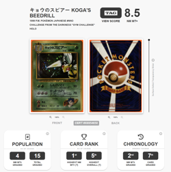 1999 POKEMON JAPANESE GYM 2 Challenge 15 KOGA'S BEEDRILL HOLO TAG 8.5 NM-MT JP - Image 1
