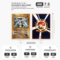 1999 POKEMON JAPANESE GYM 2 CHALLENGE #68 GIOVANNI'S MACHAMP HOLO TAG 7.5 NM JP - Image 1