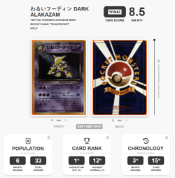 1997 Pokemon Japanese TEAM Rocket Dark Alakazam Holo #065 PSA 9 JP NM MT WOTC - Image 1