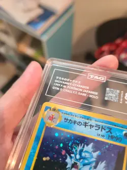 1999 Pokemon Japanese Gym Challenge 2 Giovanni's Gyarados 130 TAG 8.5 NM SWIRL - Image 5