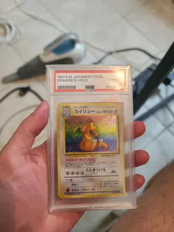 1997 Pokemon Japanese Fossil - Dragonite Holo - PSA 8 - #149 JP NM MT - Image 1