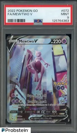 2022 Pokemon GO #072 FA Mewtwo V PSA 9 MINT - Image 1