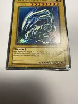 Yugioh! BLUE-EYES WHITE DRAGON SDK-001 1996 TCG - Image 2
