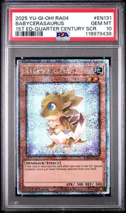 Babycerasaurus *PSA 10* RA04-EN131 *POP 2* Quarter Century Secret Rare * Yugioh - Image 1