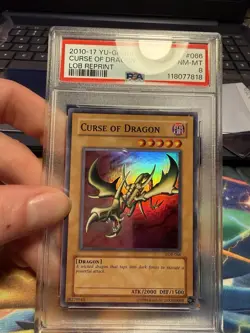 Yu-Gi-Oh! Curse of Dragon LOB Reprint Super Rare PSA 8 Graded NM - MT Slab - Image 1