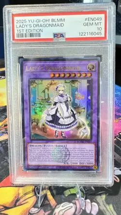 Yu-Gi-Oh Lady's Dragonmaid 1st Edition Ultra Rare BLMM-EN049 PSA 10 ENGLISH - Image 1