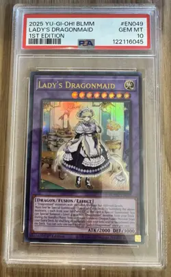 Yu-Gi-Oh Lady's Dragonmaid 1st Edition Ultra Rare BLMM-EN049 PSA 10 ENGLISH - Image 3