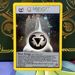 Pokemon Neo Genesis TCG Metal Energy 19/111 Holo Unlimited Rare Card NM - Image 3
