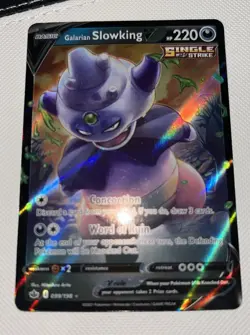 Pokemon Card Galarian Slowking V Ultra Rare Single Strike Holo 099/198 TCG - Image 1