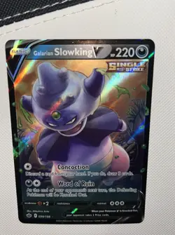 Pokemon Card Galarian Slowking V Ultra Rare Single Strike Holo 099/198 TCG - Image 3