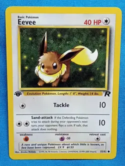 PokeMon Cards - Eevee - Team Rocket - 55/82 - Near Mint! 1st Edition! - Image 1