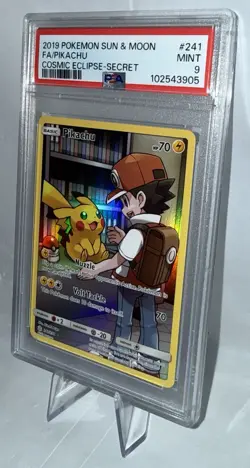 2019 Pokemon Sun & Moon Pikachu #241 Secret Rare – PSA 9 MINT - Image 4