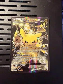 Pokemon Pikachu EX Black Star Promo Full Art Holo Card XY124 - Image 1