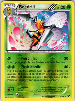 Beedrill 5/146 XY Base Set Pokemon NM/LP Reverse Holo - Image 1