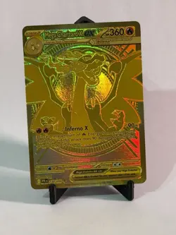Pokemon Mega Charizard X EX Full Art Gold Holo 130/094 Phantasmal Flames 360 HP - Image 1