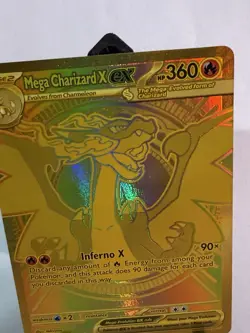 Pokemon Mega Charizard X EX Full Art Gold Holo 130/094 Phantasmal Flames 360 HP - Image 2