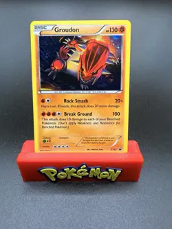 Pokemon TCG Groudon XY Black Star Promos XY52 Holo Promo LP/NM Pokemon Swirl - Image 1