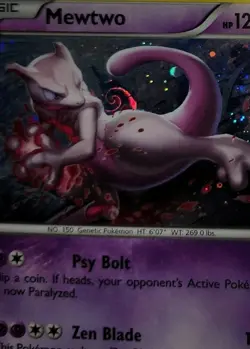 Perfect HD Fart Swirl 🌀 XY101 Cosmos Holo Black Star Promo Rare Mewtwo Pokemon - Image 1