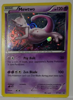 Perfect HD Fart Swirl 🌀 XY101 Cosmos Holo Black Star Promo Rare Mewtwo Pokemon - Image 2