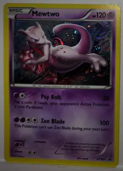 Perfect HD Fart Swirl 🌀 XY101 Cosmos Holo Black Star Promo Rare Mewtwo Pokemon - Image 3
