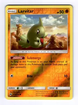 Larvitar (114) SM - Lost Thunder #114 (2018) Common Reverse Holo NM Pokemon - Image 1