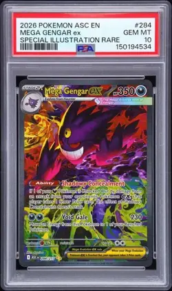 Pokemon 2026 Mega Gengar ex 284/217 SIR Ascended Heroes GEM MINT PSA 10 - Image 1