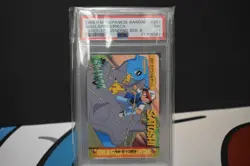 Pokemon Japanese Bandai Carddass Anime Collection #207 Ash Lapras Pikachu PSA 7 - Image 1