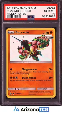 Pokemon 2019 Buzzwole SV24/SV94 Holo Shiny Vault Hidden Fates GEM MINT PSA 10 - Image 1