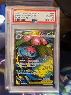 2025 POKEMON MEG EN-MEGA EVOLUTION ULTRA RARE #155 MEGA VENUSAUR EX PSA 10 - Image 1