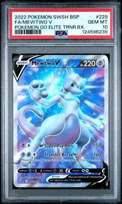 2022 POKEMON SWSH BLACK STAR PROMO #229 FULL ART/MEWTWO V PSA 10 - Image 1