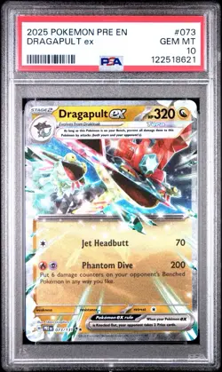 2025 Pokemon Pre En Dragapult Ex 073 PSA 10 GEM MINT - Image 1