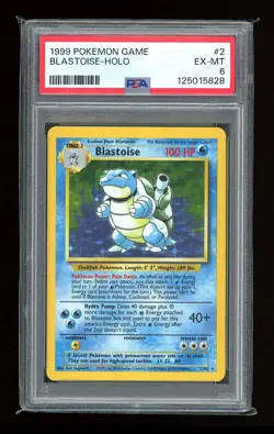 1999 POKEMON BASE SET UNLIMITED #2 BLASTOISE-HOLO PSA 6 - Image 1