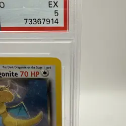 Pokemon TCG 2000 Dark Dragonite #5 Team Rocket Vintage Holo PSA 5 - Image 4