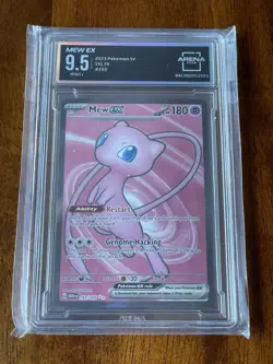 2023 POKEMON MEW EN-151 ULTRA RARE #193 MEW EX Arena Club 9.5 PSA CrossoverU - Image 1