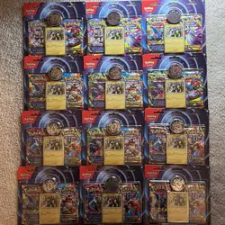 NEW Lot Of 12 Pokemon Mega Evolution & Phantasmal Flames 2-Pack Blister Sealed - Image 2